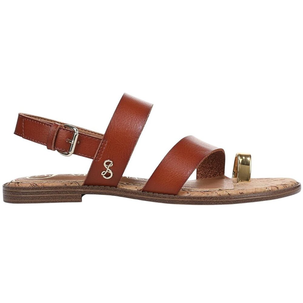 NWT Sam & Libby Womens Strappy Perris Flat Sandal J5247S1200 Amber Brown 6.5M - Picture 5 of 13